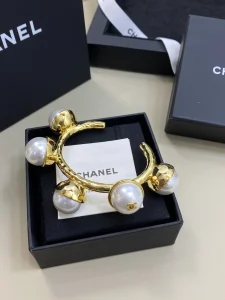 Chanel CC Pearl Open Cuff Bracelets