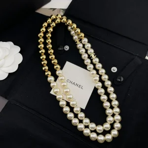 (image for) Chanel CC Logo Pearls Necklaces