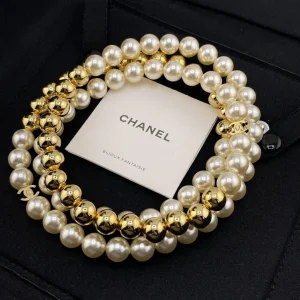(image for) Chanel CC Logo Pearls Necklaces