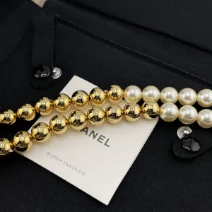 (image for) Chanel CC Logo Pearls Necklaces