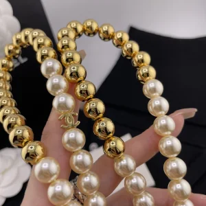 (image for) Chanel CC Logo Pearls Necklaces