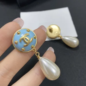 Luxury Womens Jewelry Chanel CC Pearl Drop Earrings A152PP120 AA145483