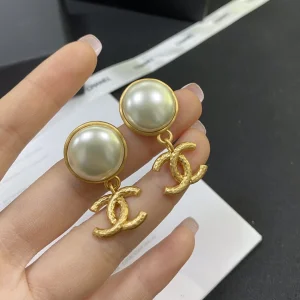 Chanel Gold CC Logo Earrings 
