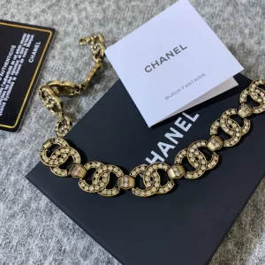 Luxury Womens Jewelry Chanel Multi Crystals CC Logo Link Necklaces A152PP220 AA145493