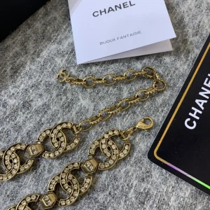 Luxury Womens Jewelry Chanel Multi Crystals CC Logo Link Necklaces A152PP220 AA145493