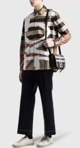 Luxury Mens Handbags Burberry Check E Canvas Messenger Bag 22x1x7CM A197PP450 AA145635