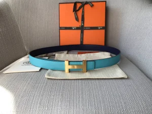 Hermes H Buckle Reversible Calf Leather Belt 25MM 