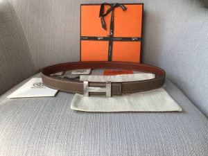 Hermes H Buckle Reversible Calf Leather Belt 25MM 