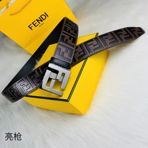 Luxury Mens Belts Fendi FF Logo Buckle Leather Belt 38MM A175PP240 AA146172