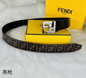 Luxury Mens Belts Fendi FF Logo Buckle Leather Belt 38MM A175PP240 AA146172