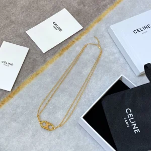 Luxury Womens Jewelry Celine Maillon Triomphe Gold Pendant Necklace A205PP160 AA146205