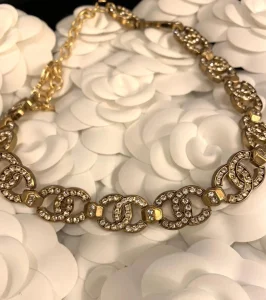 Luxury Womens Jewelry Chanel Crystals CC Logo Link Necklace A39PP190 AA146345