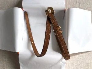 Luxury Womens Belts Hermes Pop H 15 Belt in Tan Epsom Calfskin 15MM A191PP240 AA146823