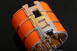 Luxury Womens Jewelry Hermes Clic Clac H Wide Bracelet Orange A205PP240 AA146899