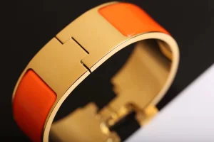 Luxury Womens Jewelry Hermes Clic Clac H Wide Bracelet Orange A205PP240 AA146899