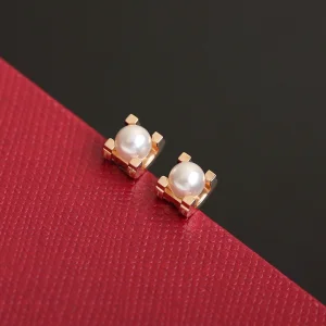 Luxury Womens Jewelry Cartier C De Cartier Akoya Pearl Earrings A205PP260 AA146879