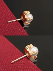 Luxury Womens Jewelry Cartier C De Cartier Akoya Pearl Earrings A205PP260 AA146879