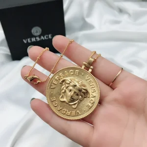 Luxury Womens Jewelry Versace Gold Medusa Necklace A152PP120 AA147247