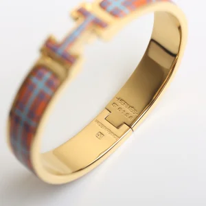 Luxury Womens Jewelry Hermes Clic H Tartan Bracelet A205PP260 AA147734