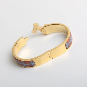 Luxury Womens Jewelry Hermes Clic H Tartan Bracelet A205PP260 AA147734