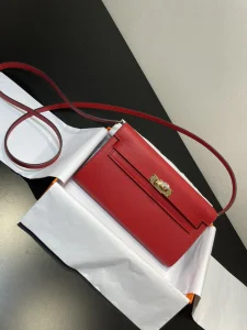 Hermes Red Epsom Kelly WOC Wallet To Go 
