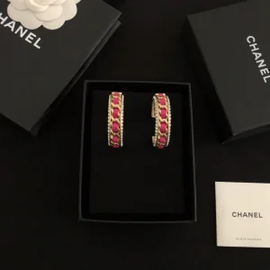 Luxury Womens Jewelry Chanel Resin Lambskin Earrings A39PP155 AA148345