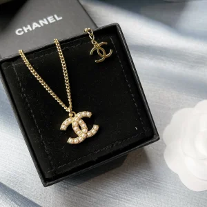Chanel Pearls CC Logo Pendant Necklace 