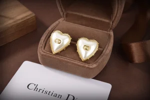 Luxury Womens Jewelry Dior CD Signature Heart Earrings A152PP120 AA148867