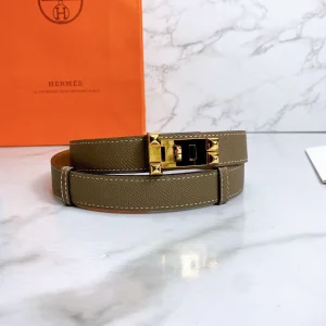 Hermes Collier de Chien Leather Belt Grey 24MM 