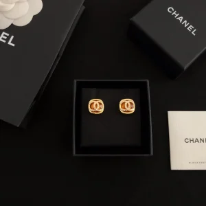 Luxury Womens Jewelry Chanel Crystals Gold CC Logo Earrings A39PP135 AA150205