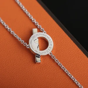 Luxury Womens Jewelry Hermes Finesse Diamond Necklace Silver A205PP200 AA150803