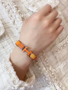 Luxury Womens Jewelry Hermes Clic H Bracelets Orange A205PP260 AA151374