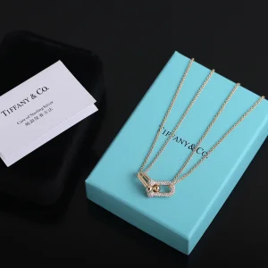 Luxury Womens Jewelry Tiffany HardWear Double Link Pendant Necklace A205PP260 AA151976