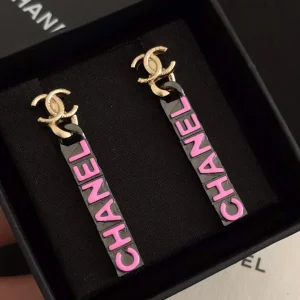 Chanel Monogram Tag Earrings 
