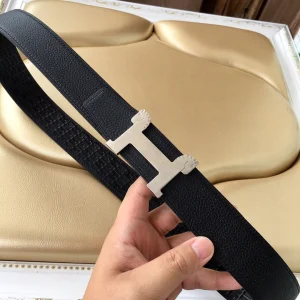 Luxury Womens Belts Hermes Horses Buckle Leather Belt in Black 40MM A175PP240 AA153453