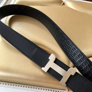 Luxury Womens Belts Hermes Horses Buckle Leather Belt in Black 40MM A175PP240 AA153453