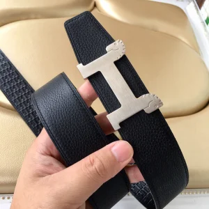 Luxury Womens Belts Hermes Horses Buckle Leather Belt in Black 40MM A175PP240 AA153453
