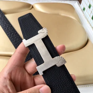 Luxury Womens Belts Hermes Horses Buckle Leather Belt in Black 40MM A175PP240 AA153453