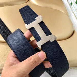 Luxury Womens Belts Hermes Horses Buckle Leather Belt in Blue 40MM A175PP240 AA153454