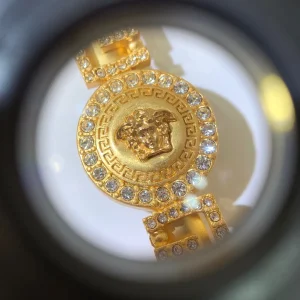 Luxury Womens Jewelry Versace Gold Medusa Coin Hair Clip Accessory A205PP150 AA153592