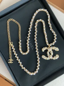 Luxury Womens Belts Chanel Pearls CC Logo Belt A175PP240 AA154358