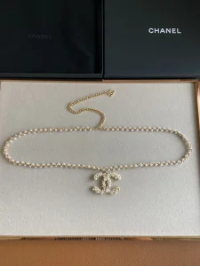 Luxury Womens Belts Chanel Pearls CC Logo Belt A175PP240 AA154358