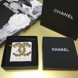 Luxury Womens Jewelry Chanel Gold CC and Ball Brooch A152PP120 AA154293