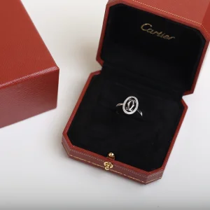 Luxury Womens Jewelry Cartier Diamond Logo Double C Rings A205PP180 AA154510