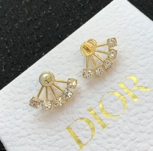 Luxury Womens Jewelry Dior Petit CD Earrings with Pearl and Star A205PP140 AA154502