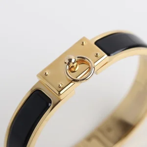 Luxury Womens Jewelry Hermes Clic Anneau Bracelet in Black A205PP220 AA154475