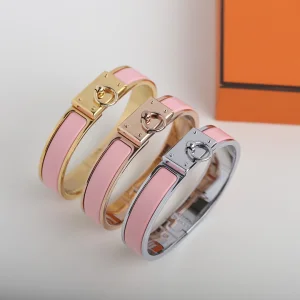 Hermes Clic Anneau Bracelet Pink 