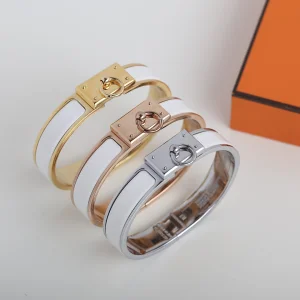 Hermes Clic Anneau Bracelet White 