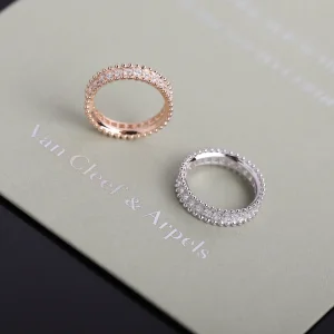 Van Cleef Arpels Perlee Diamonds Ring 1 Row 