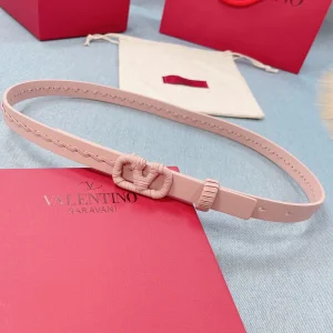 Luxury Womens Belts Valentino Vlogo Woven Leather Belt in Pink 20MM A175PP240 AA155595